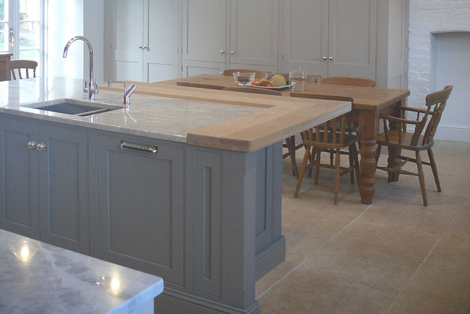 Moon White Quartzite (cabinetry by Darwin Kitchens)